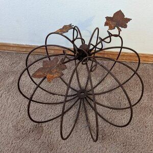 Pottery Barn Rustic Wire Metal Pumpkin Fall Front Porch Decor